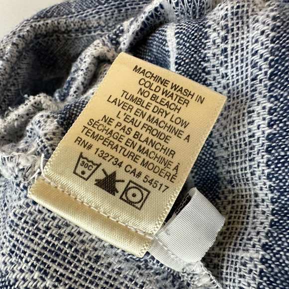 Cloth & Stone Jumpsuit Women Medium Blue Striped Linen Pants Sleeveless Resort - Picture 11 of 16